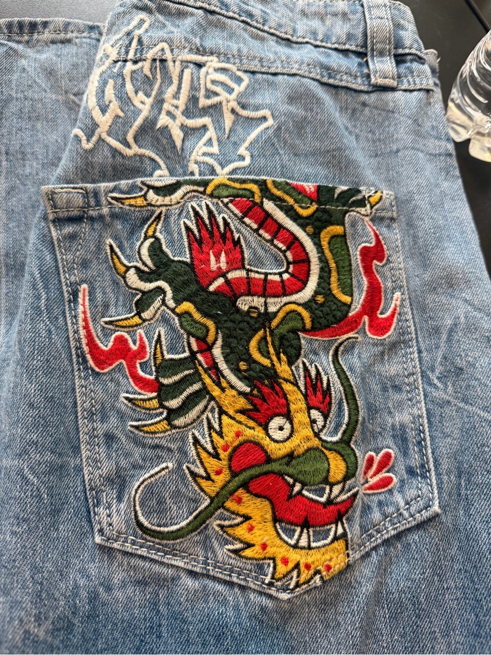 Ninth Ambush Relaxed Fit Men's Denim Jeans With Dragon Embroidered Pockets View 5